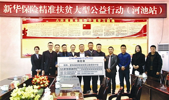 河池新华保险：提供保险保障 助力脱贫攻坚